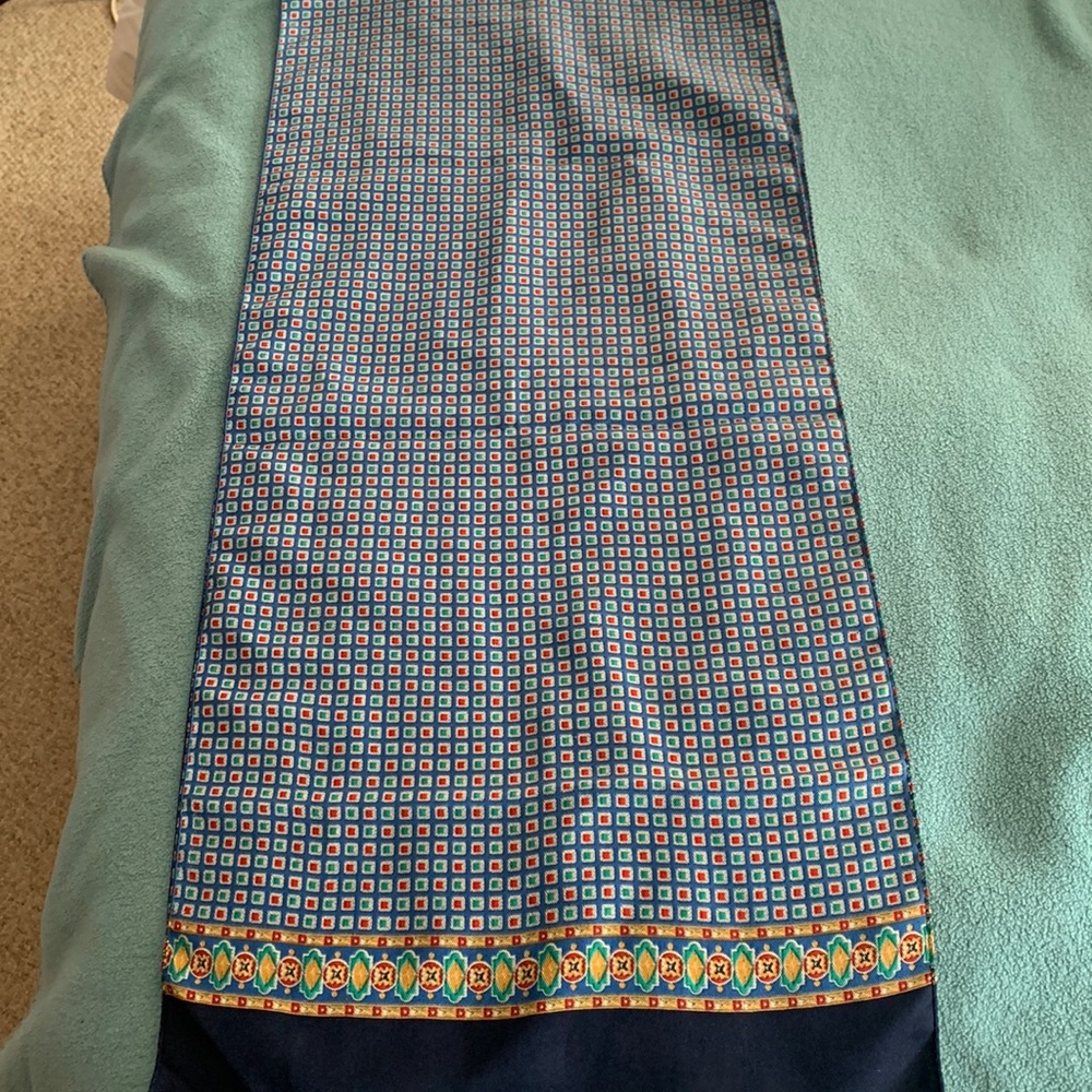 Printed silk feel scarf